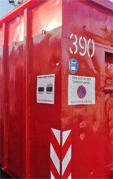 Preview: Hinweis-Aufkleber " Abrollcontainer richtig Laden "